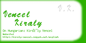 vencel kiraly business card